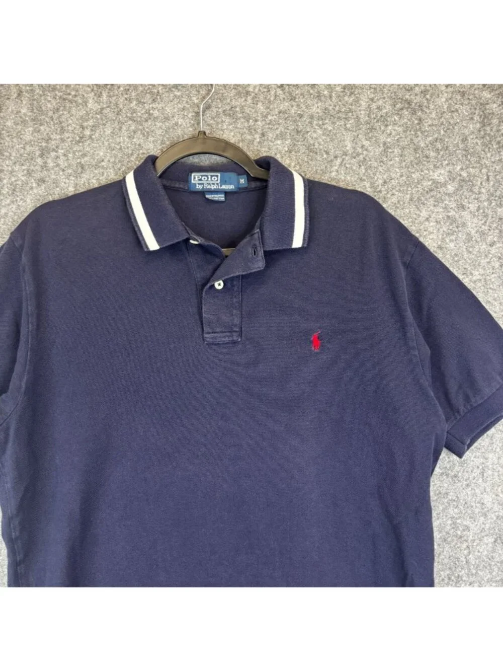 Polo Ralph Lauren Mens Medium Navy Blue Polo Shirt Medium Cotton